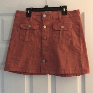 Pink button up skirt